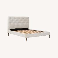West Elm Gray Emmett Tufted Full Bed 