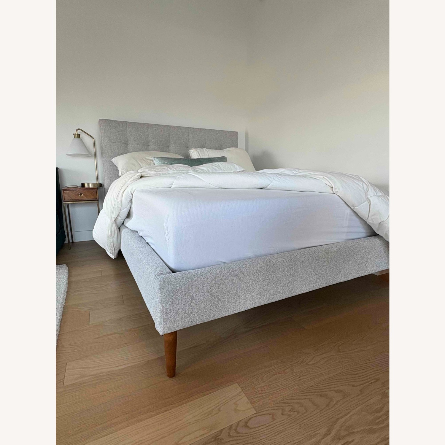 West Elm Gray Emmett Tufted Full Bed  - image-3