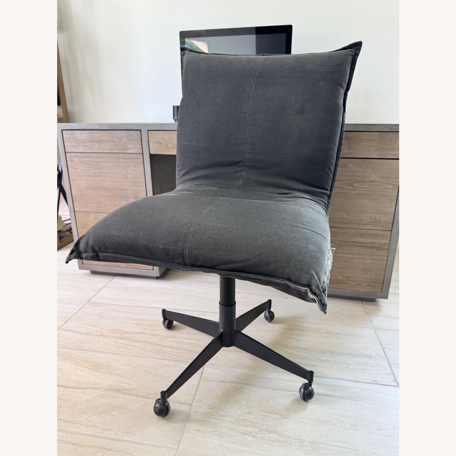 RH Platt Desk Chair - Distressed Charcoal Canvas - image-2