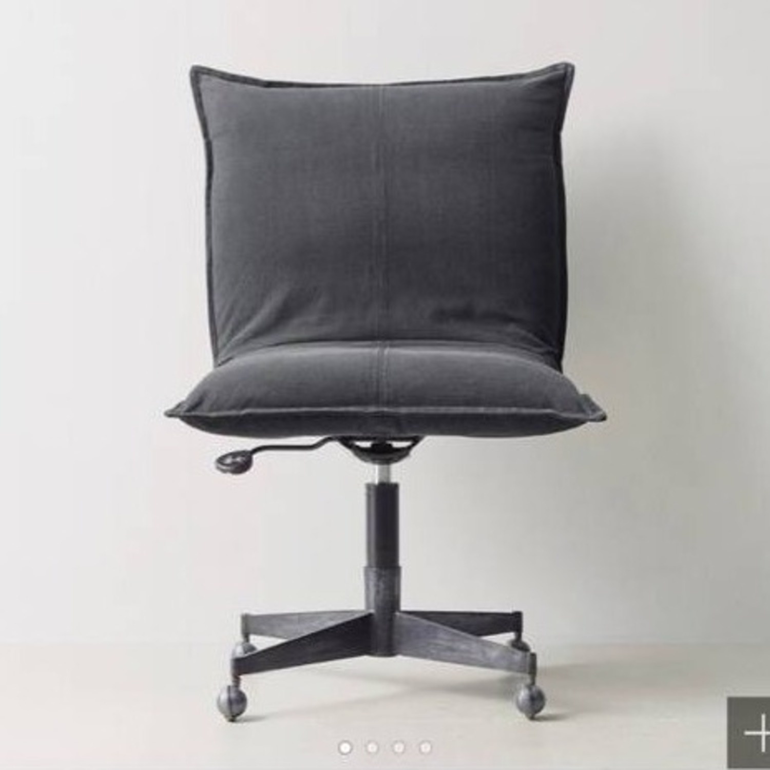 RH Platt Desk Chair - Distressed Charcoal Canvas - image-0