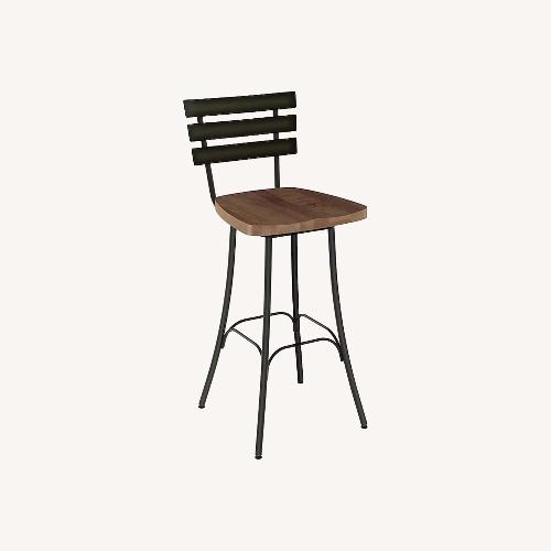 Used 3 Industrial Reclaimed Wood Barstools  for sale on AptDeco