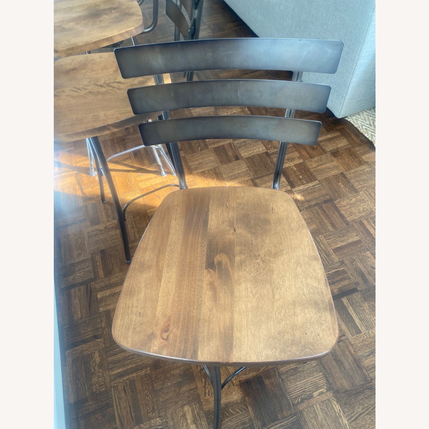 3 Industrial Reclaimed Wood Barstools  - image-4