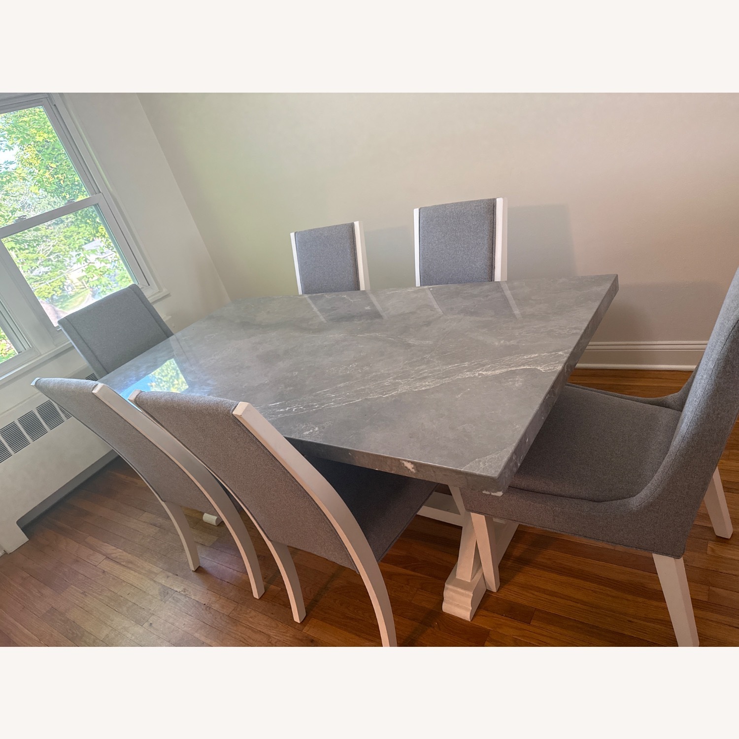 Light Grey Marble Dining Table - image-2