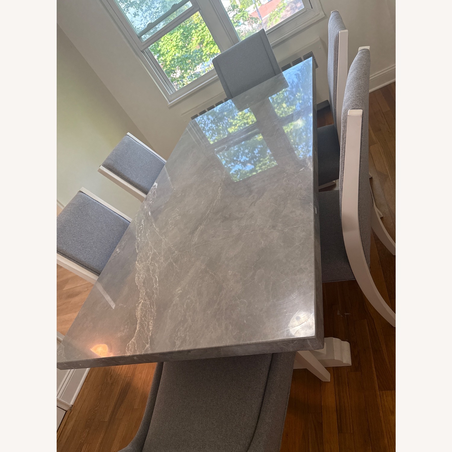 Light Grey Marble Dining Table - image-3