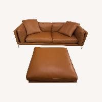 92" Como Sofa & Ottoman in Canyon Leather