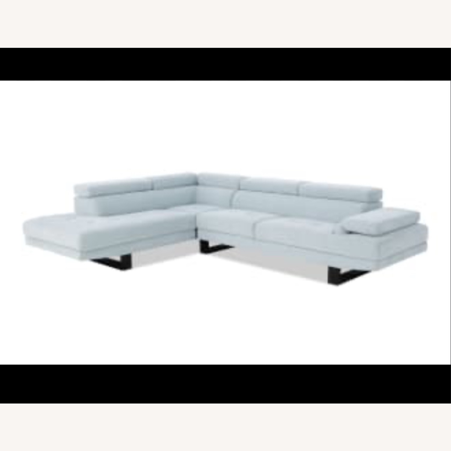 Avalon Light Blue 123'' 2 Piece Sectional with Ottoman - image-6