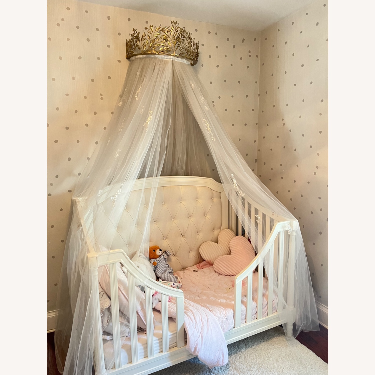 Pottery Barn Kids Gold Vine Cornice & Sheers - image-1