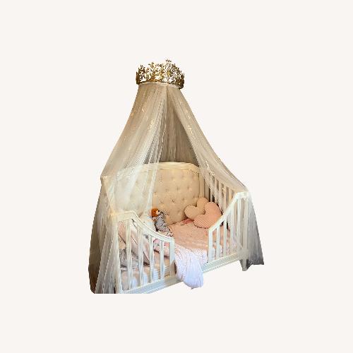 Used Pottery Barn Kids Gold Vine Cornice & Sheers for sale on AptDeco