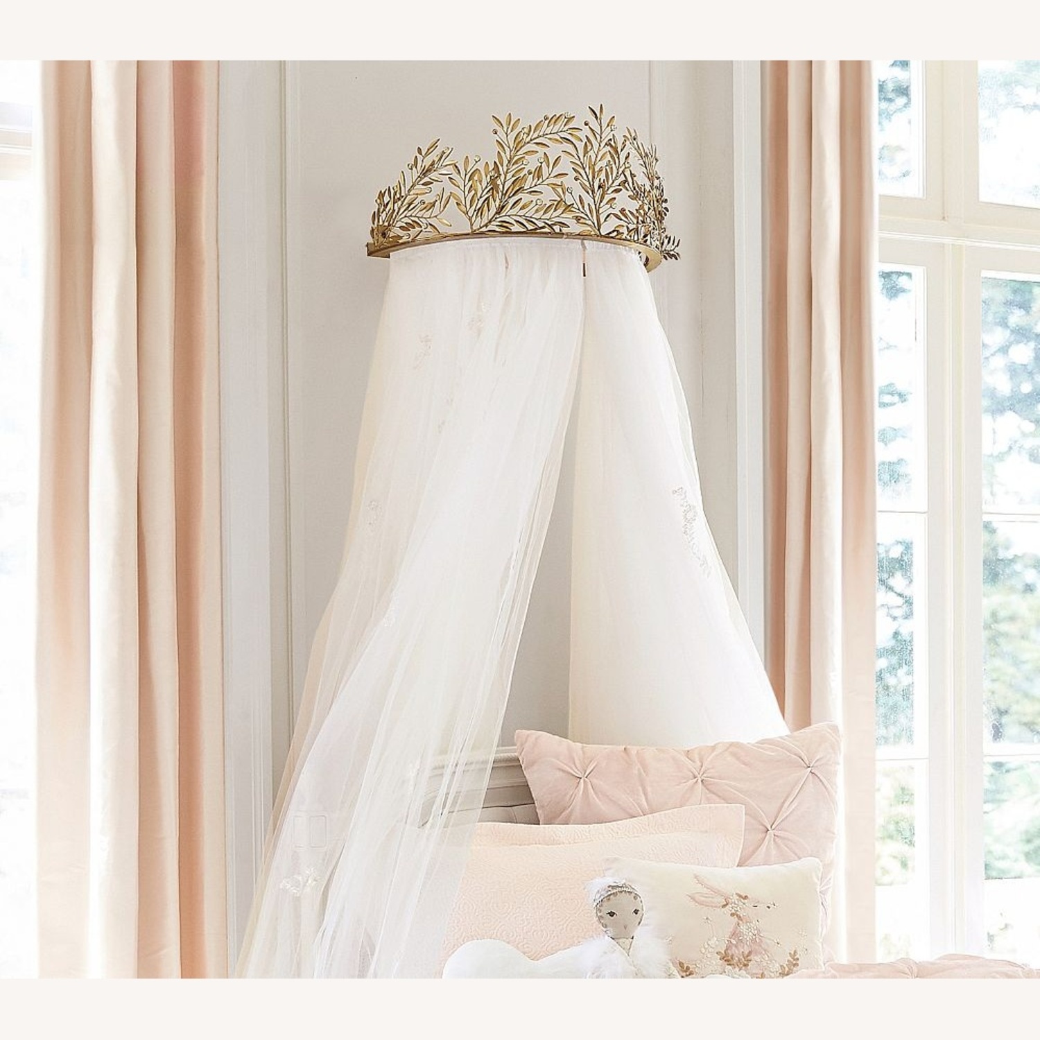 Pottery Barn Kids Gold Vine Cornice & Sheers - image-4