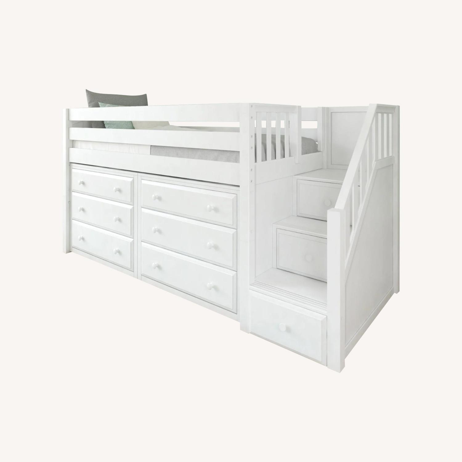 Maxtrix Twin Low Loft Bed with Stairs with Storage - image-0