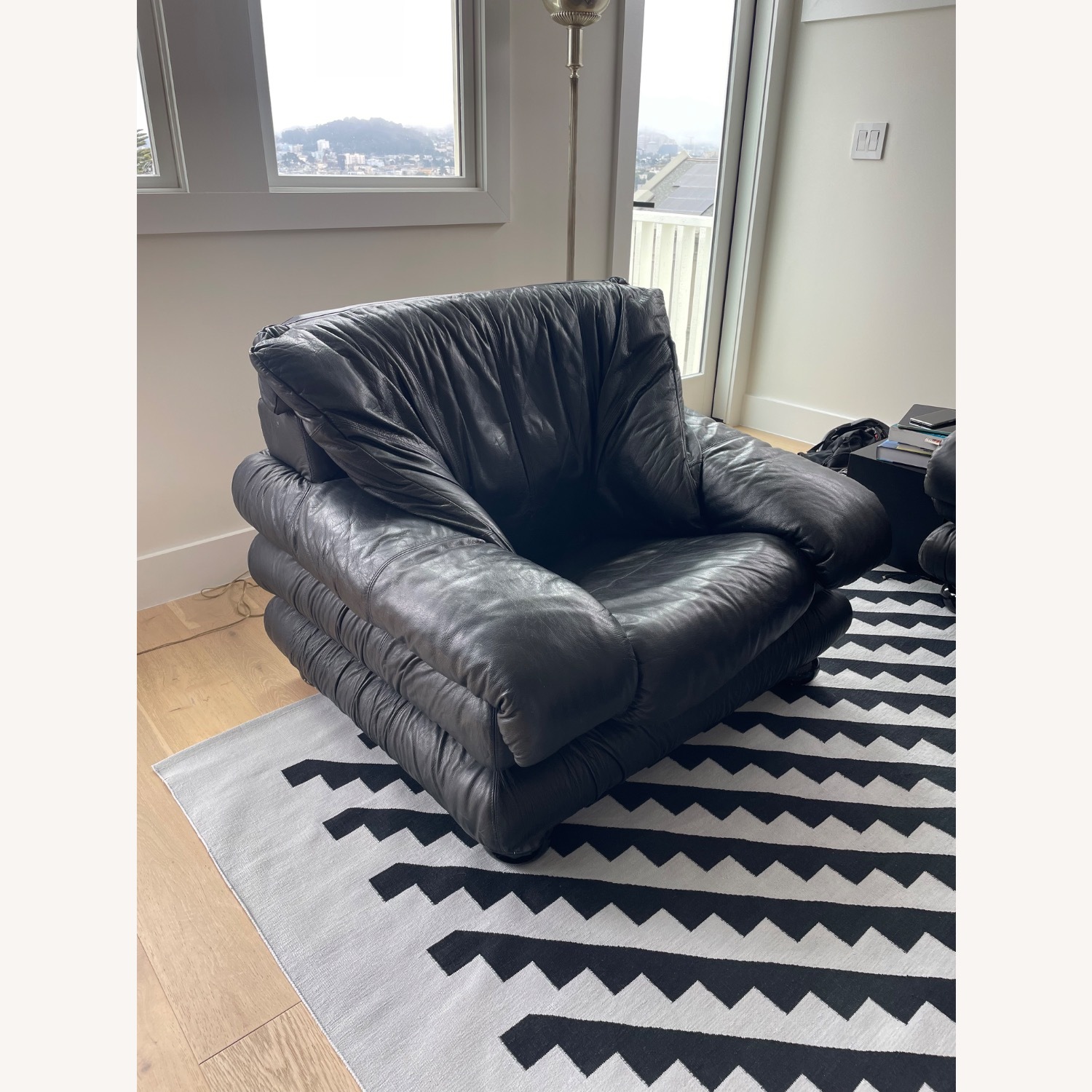 Brutalist Leather Armchair - image-1