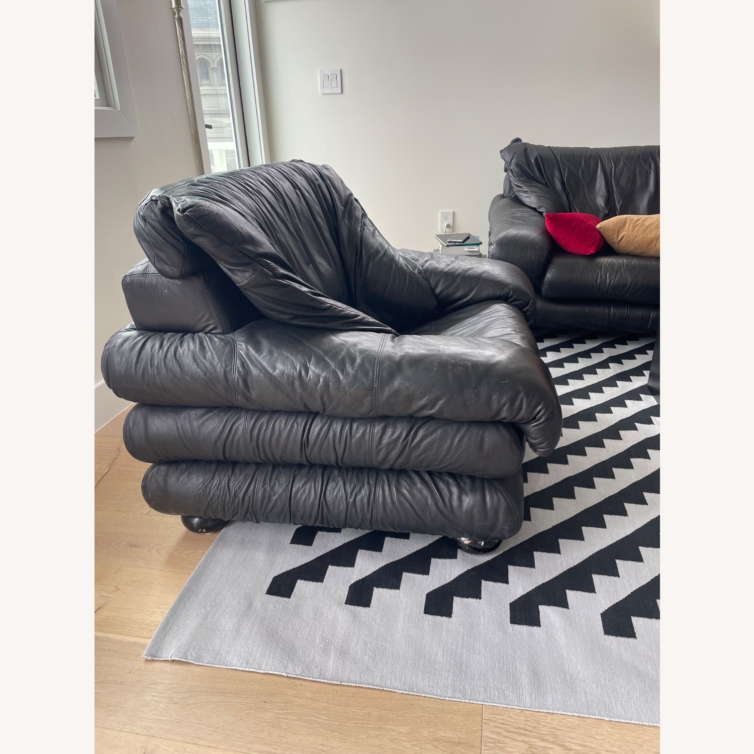 Brutalist Leather Armchair - image-2