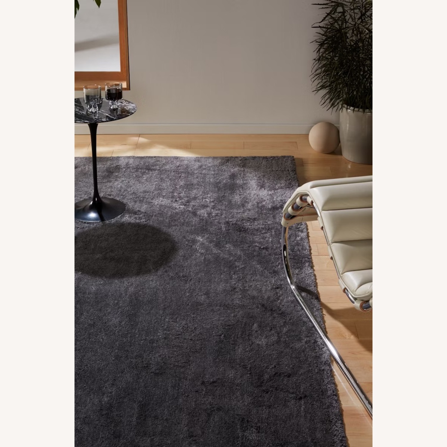 DWR Setosa Handknotted Silk Rug in Charcoal - image-3