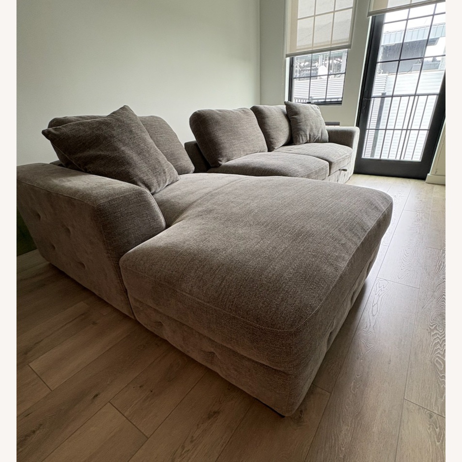Gray 116'' 2 Left Arm Facing Pop-Up Sleeper Chaise - image-1