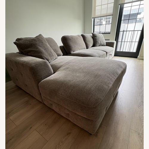 Used Gray 116'' 2 Left Arm Facing Pop-Up Sleeper Chaise for sale on AptDeco
