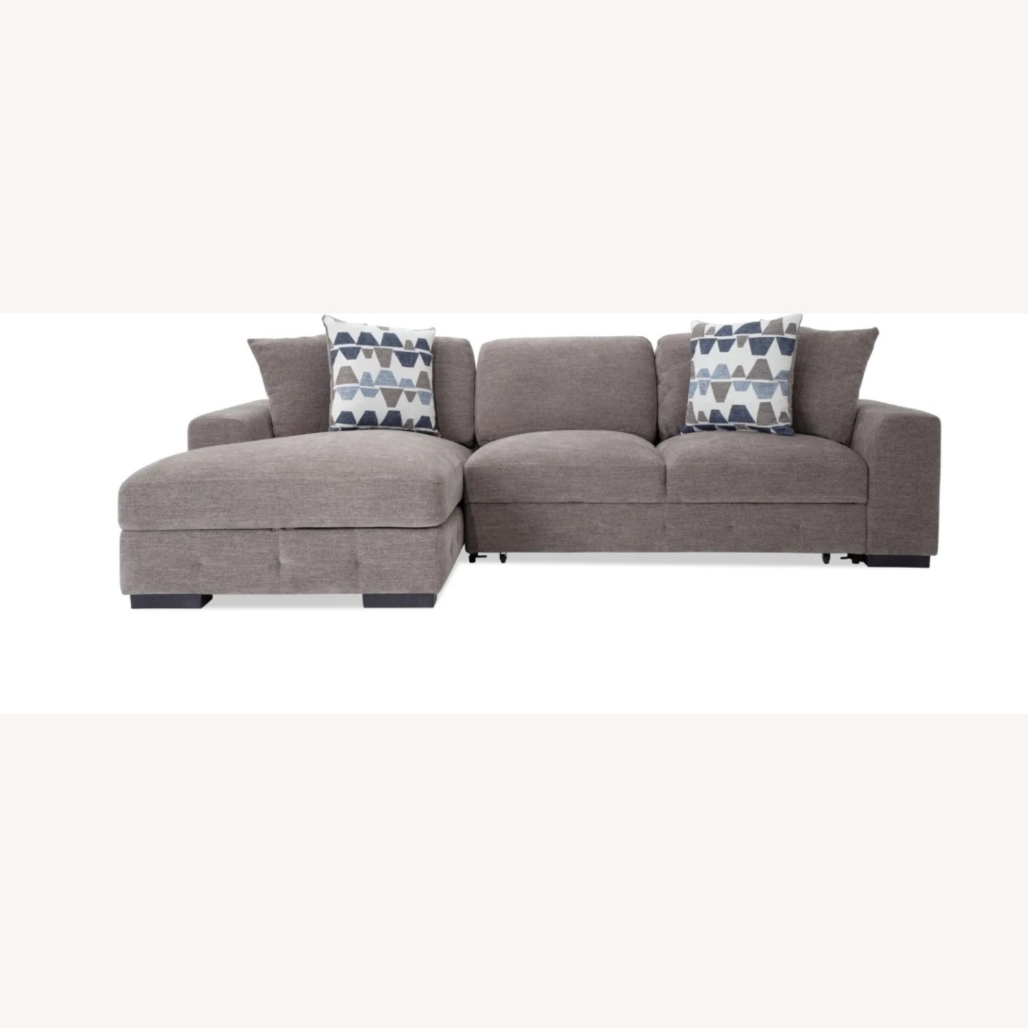 Gray 116'' 2 Left Arm Facing Pop-Up Sleeper Chaise - image-4