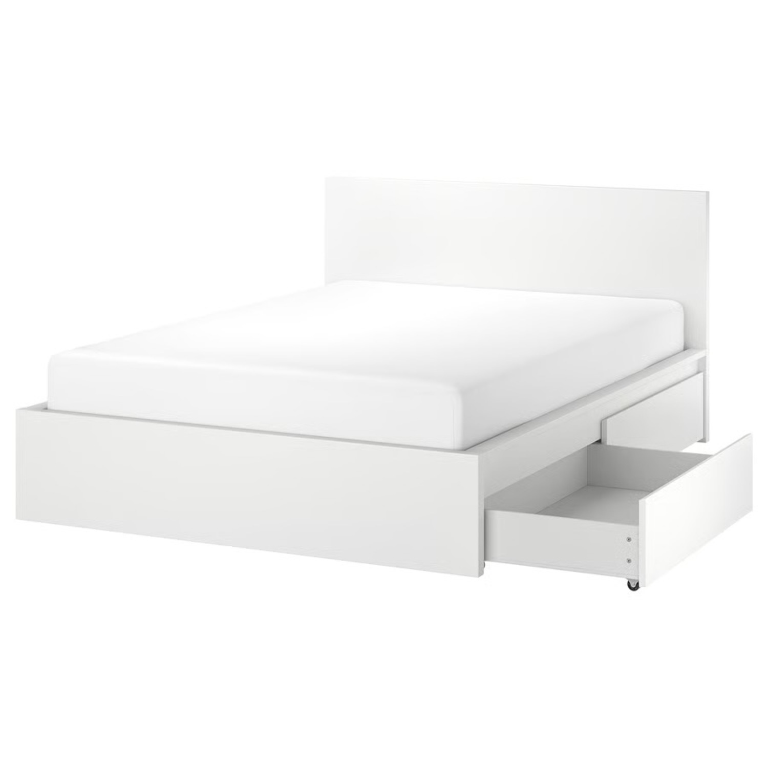 IKEA White Malm Full Bed with Storage - image-2