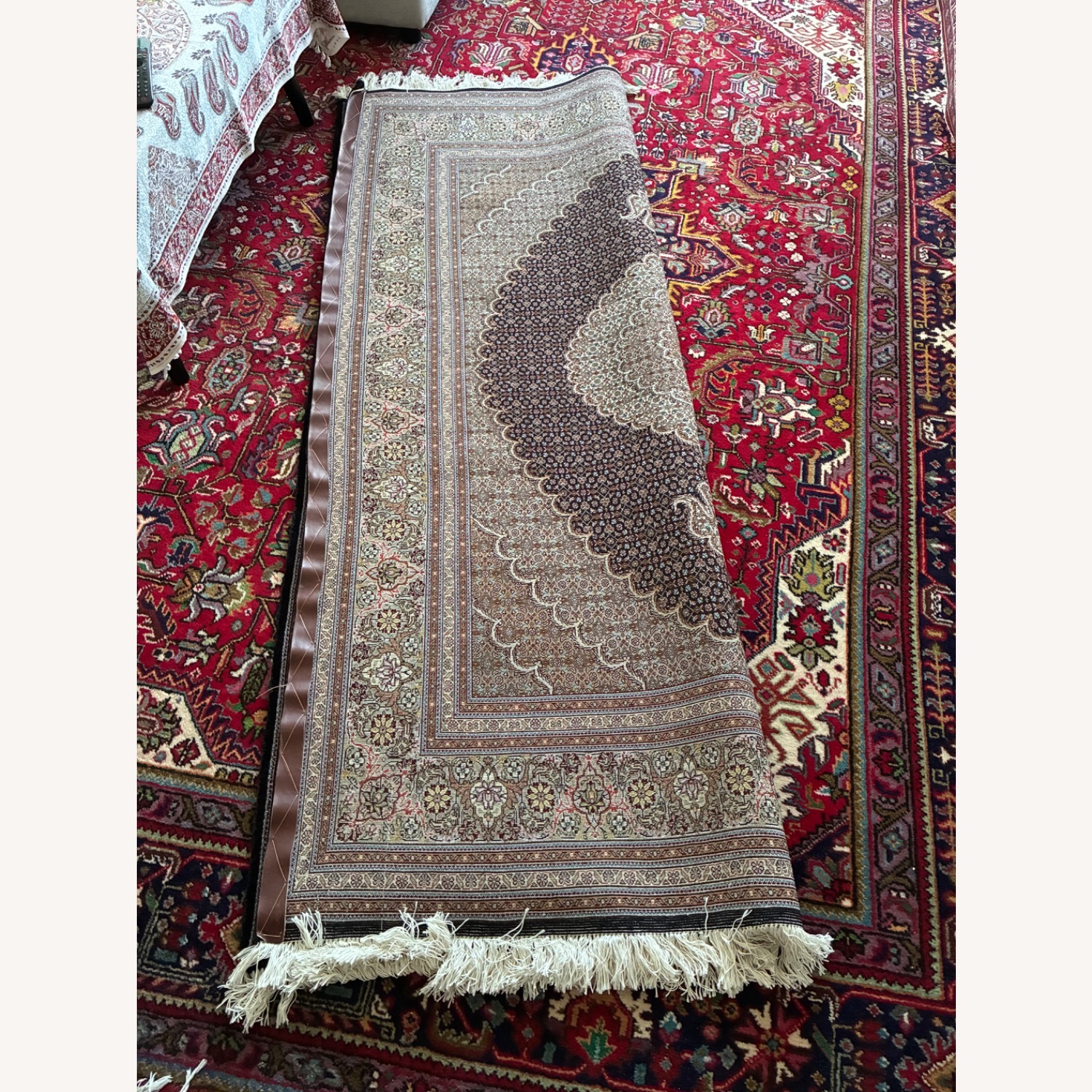 Handmade Tabriz Fish Design Persian Rug - image-2