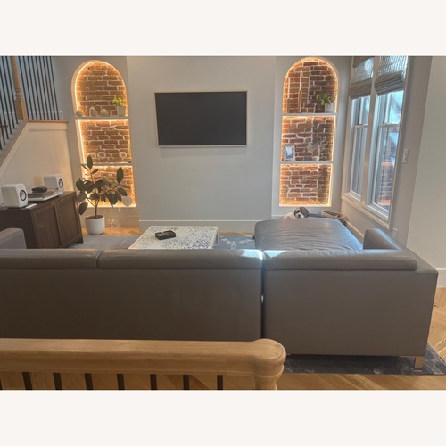 Used Custom Leather Sofa with Chaise for sale on AptDeco