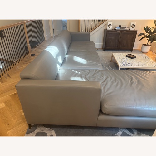 Used Custom Leather Sofa with Chaise for sale on AptDeco