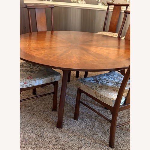 Used Round Wooden Dining Table Set for sale on AptDeco