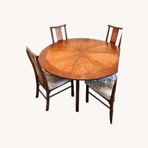 Used Round Wooden Dining Table Set for sale on AptDeco