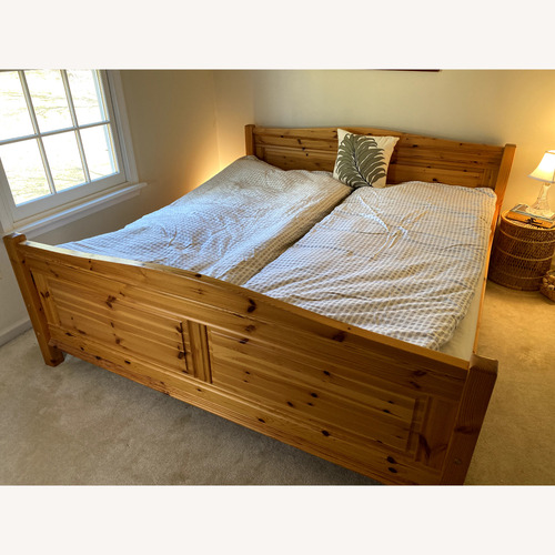 Used Scandinavian Wood Queen Bed Frame for sale on AptDeco
