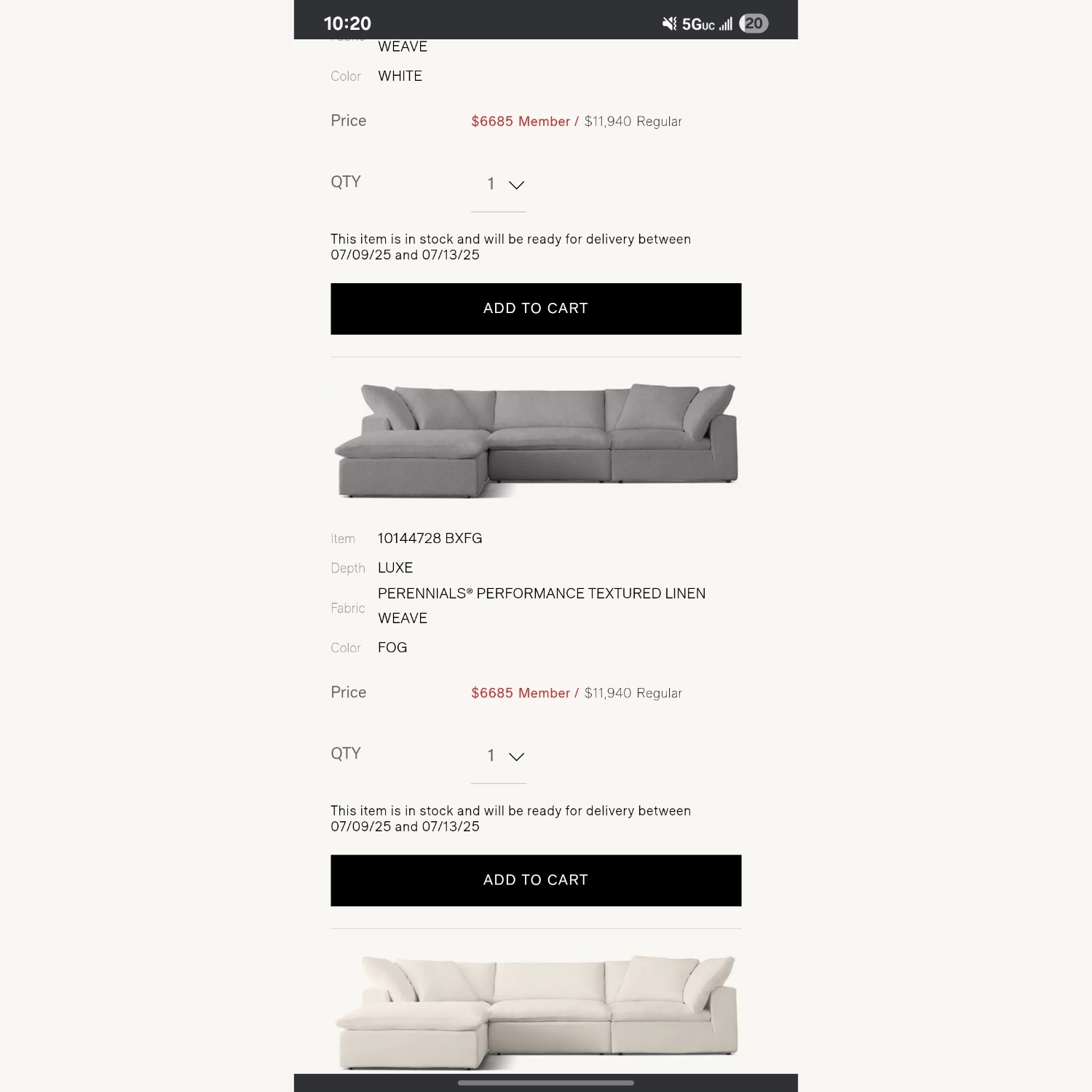 Restoration Hardware Cloud Sofa - image-6