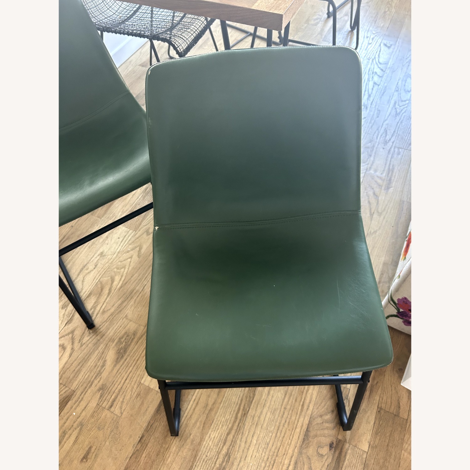 Bailey Faux Leather Green Dining Chairs - image-7
