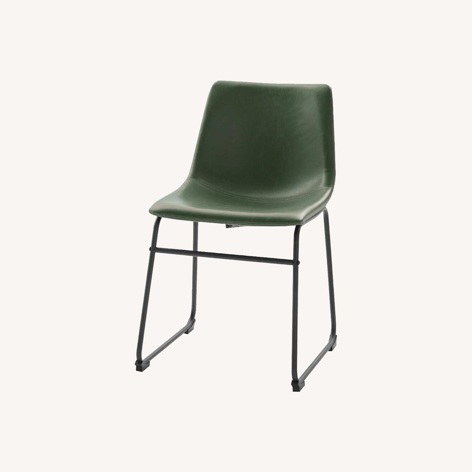 Bailey Faux Leather Green Dining Chairs - image-0