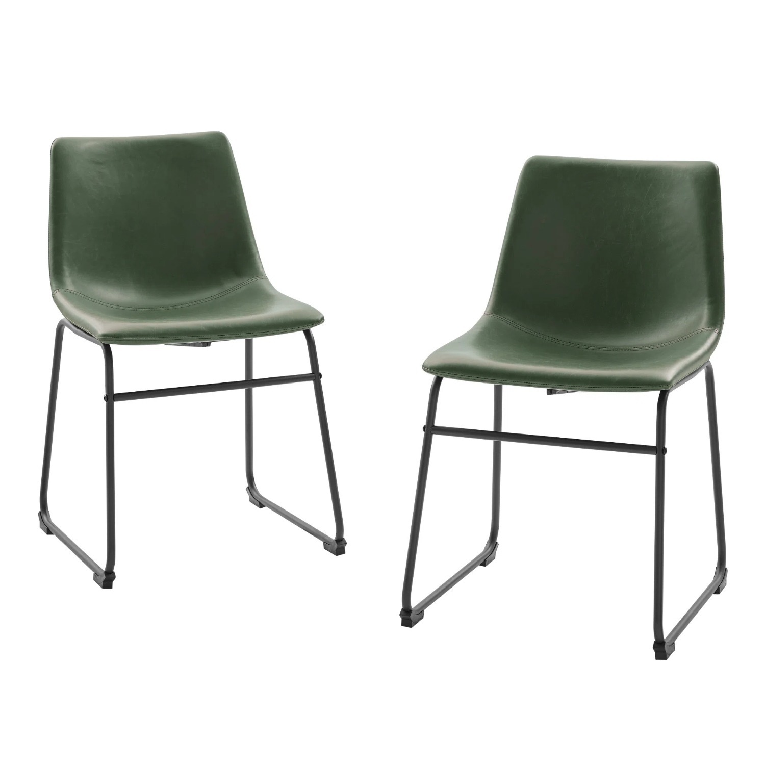 Bailey Faux Leather Green Dining Chairs - image-2