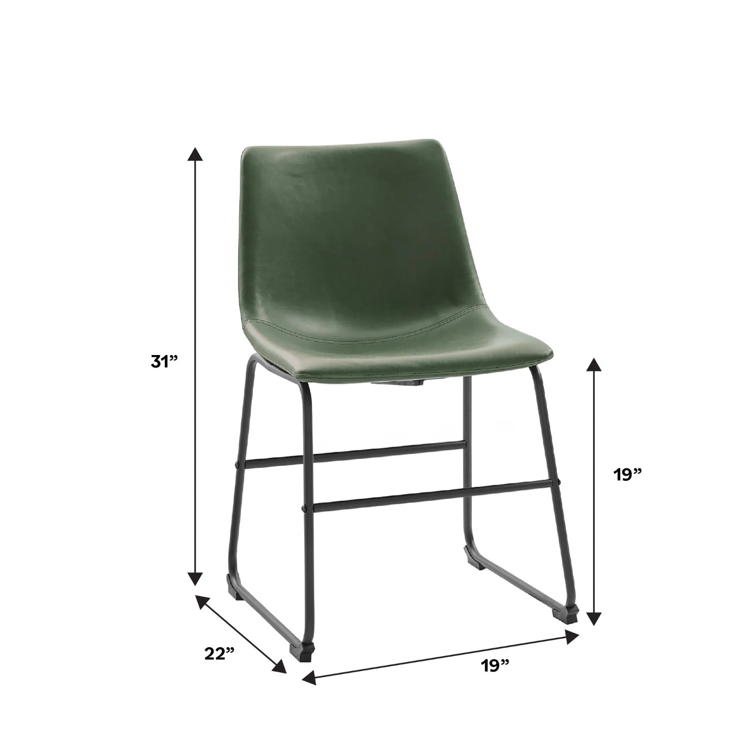 Bailey Faux Leather Green Dining Chairs - image-3