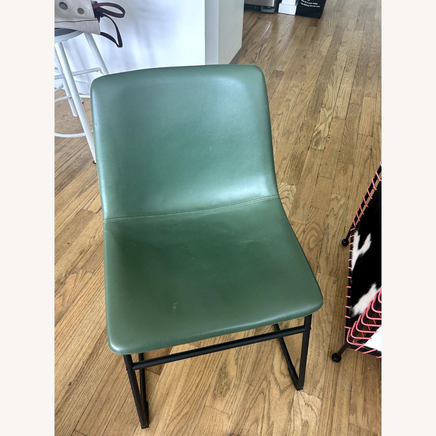 Bailey Faux Leather Green Dining Chairs - image-4