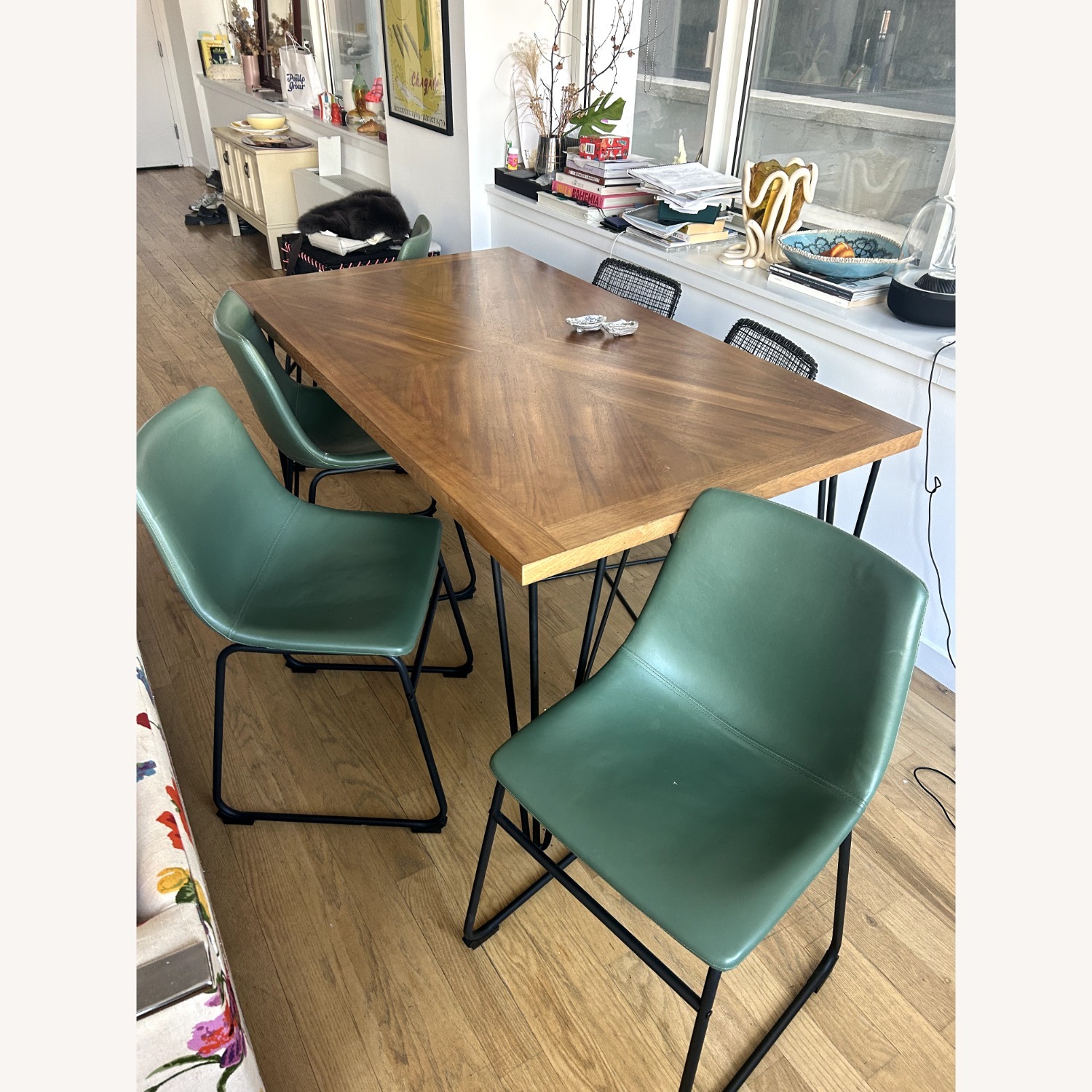 Bailey Faux Leather Green Dining Chairs - image-6