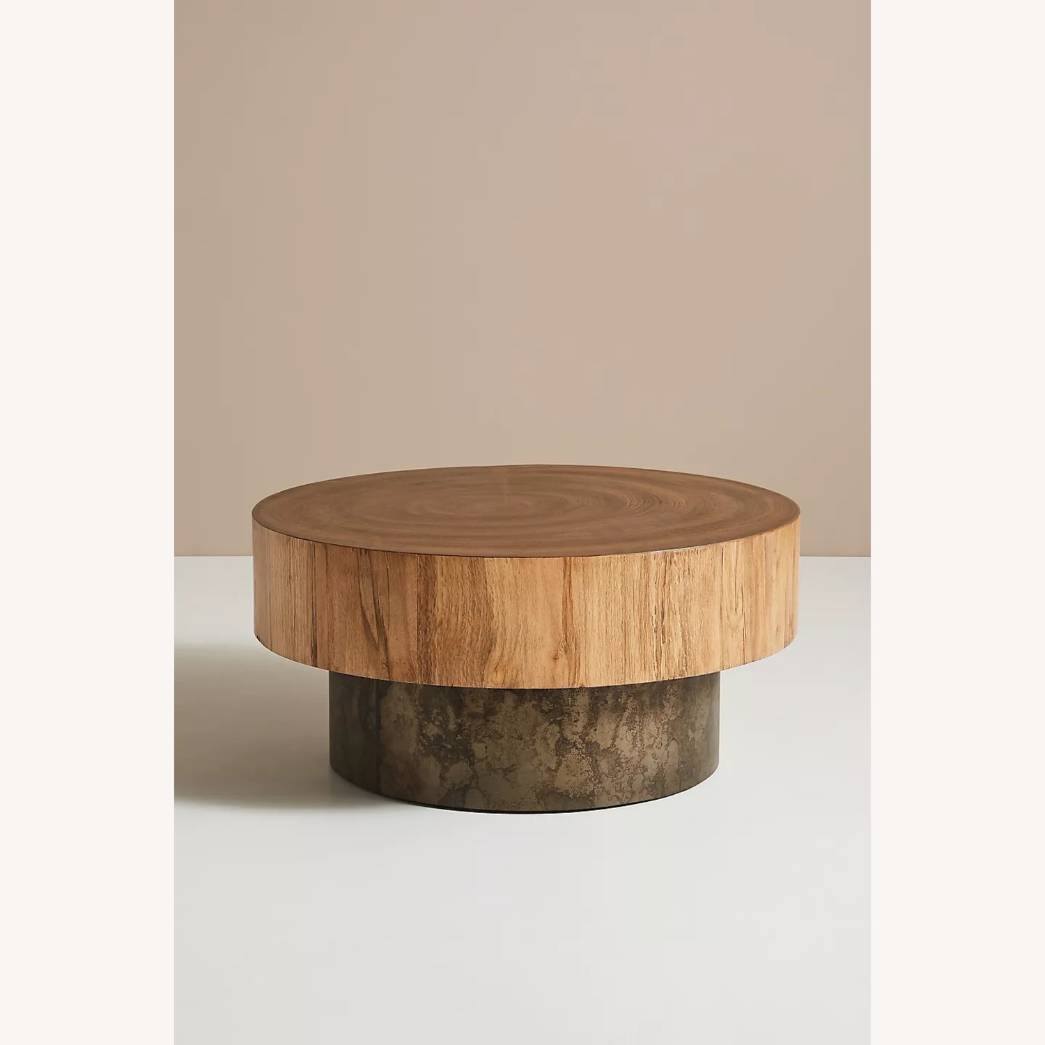 Anthropologie Vintage 36” Round Wood Coffee Table - image-8