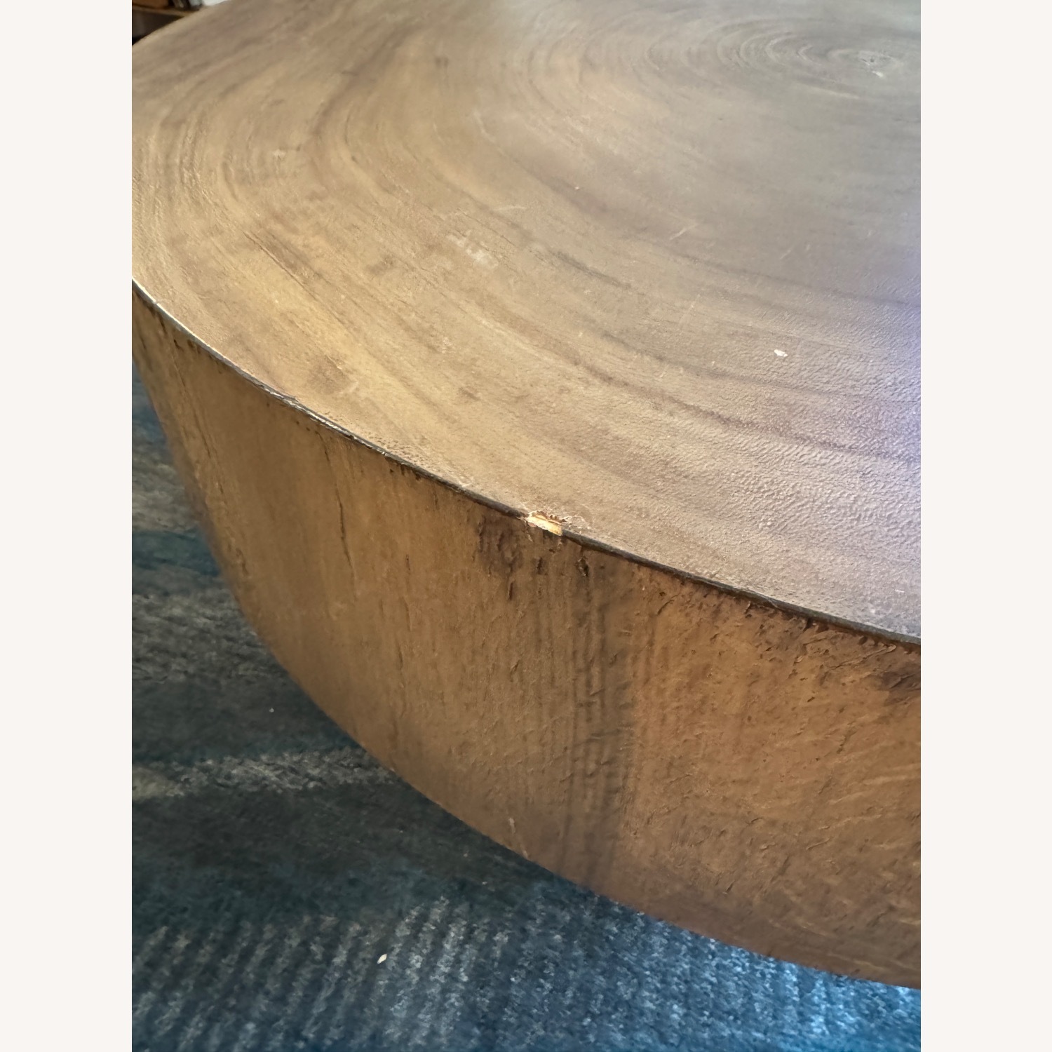 Anthropologie Vintage 36” Round Wood Coffee Table - image-5