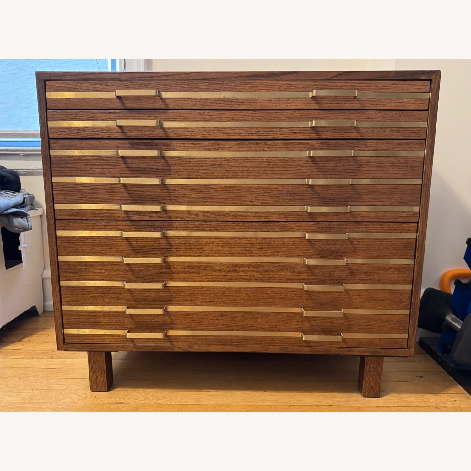 CB2 Vintage Inline Brass Filing Cabinet - image-1