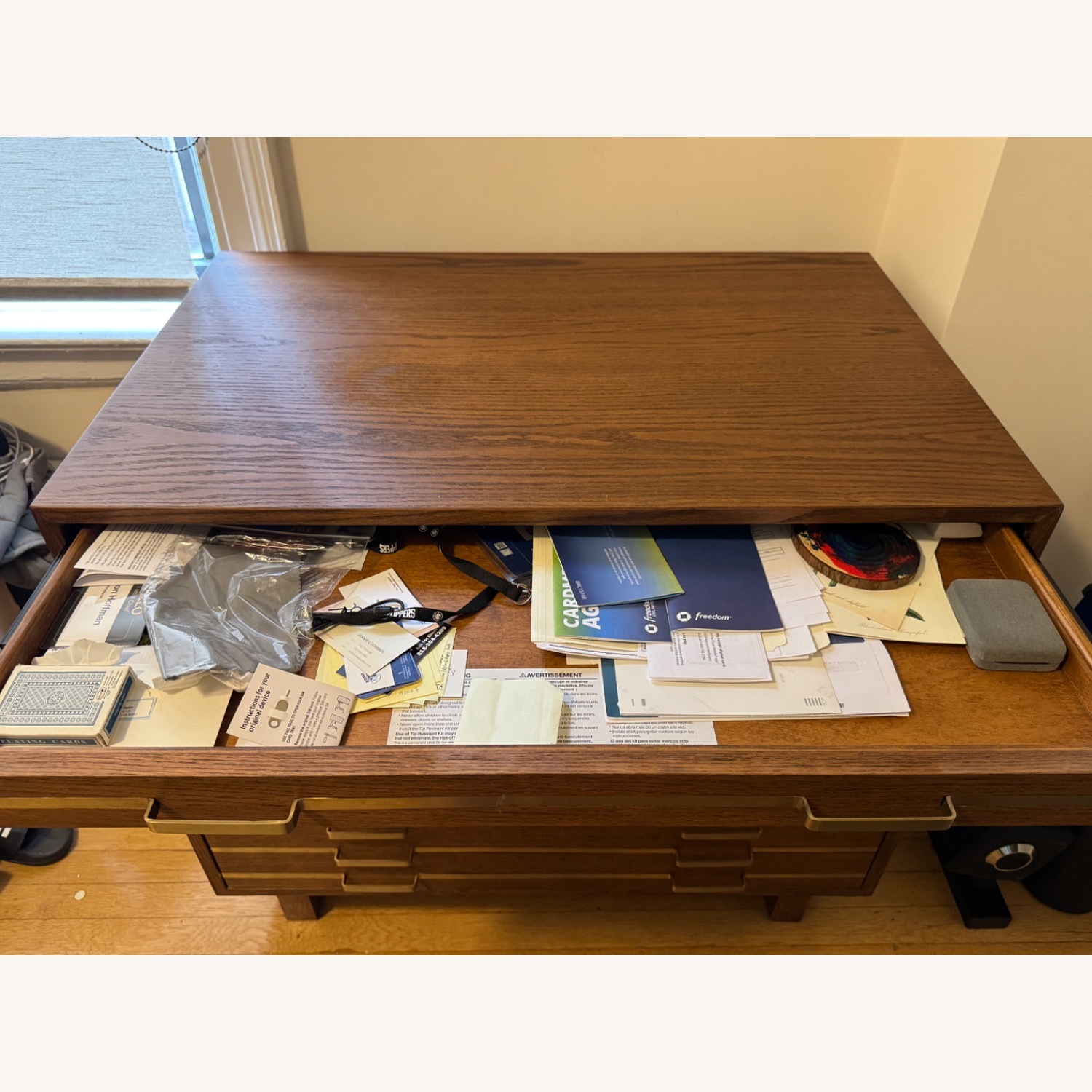 CB2 Vintage Inline Brass Filing Cabinet - image-9