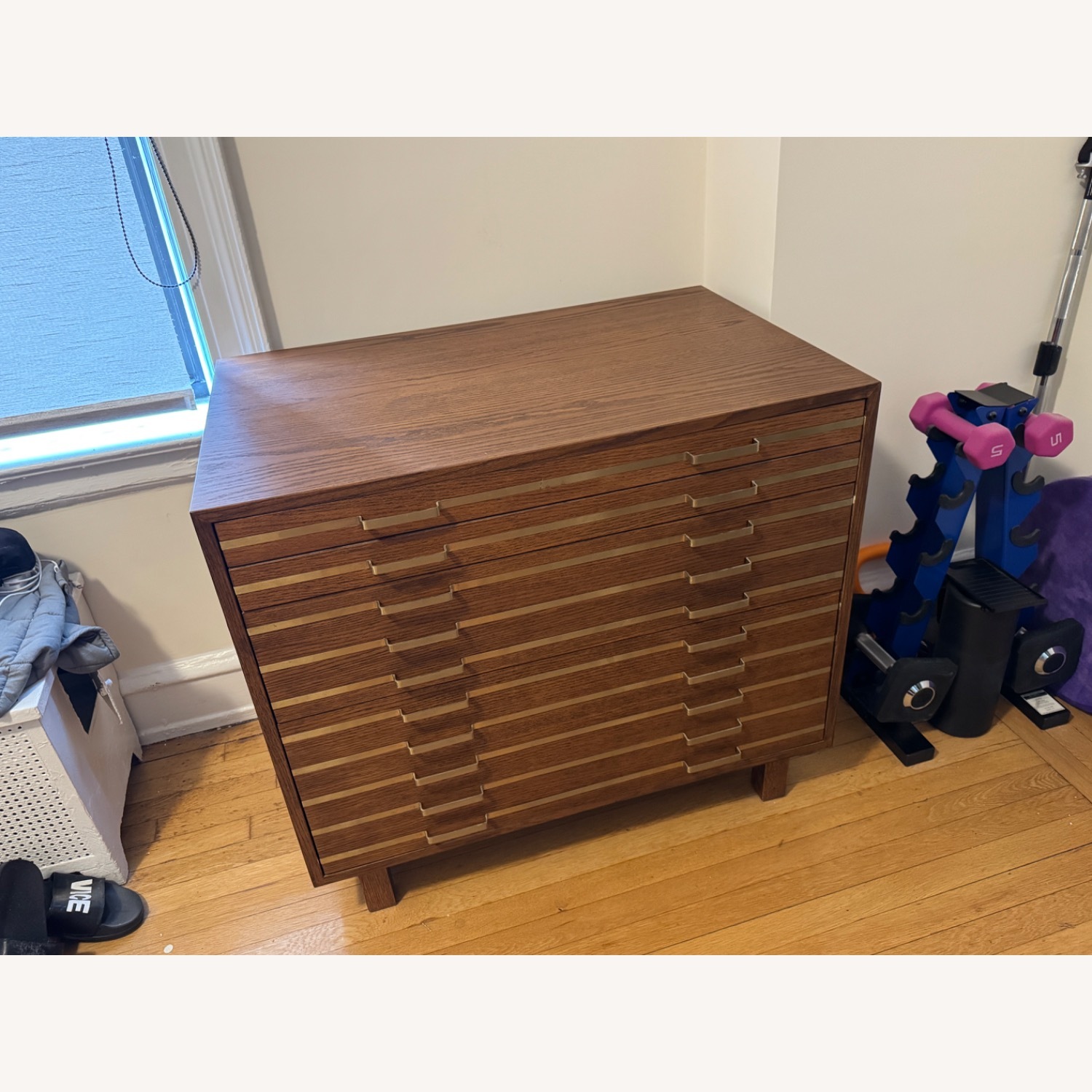 CB2 Vintage Inline Brass Filing Cabinet - image-2