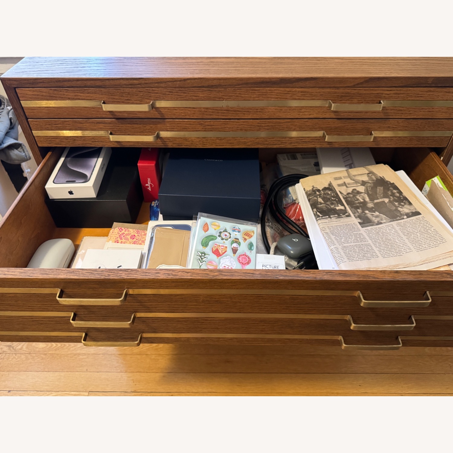 CB2 Vintage Inline Brass Filing Cabinet - image-11