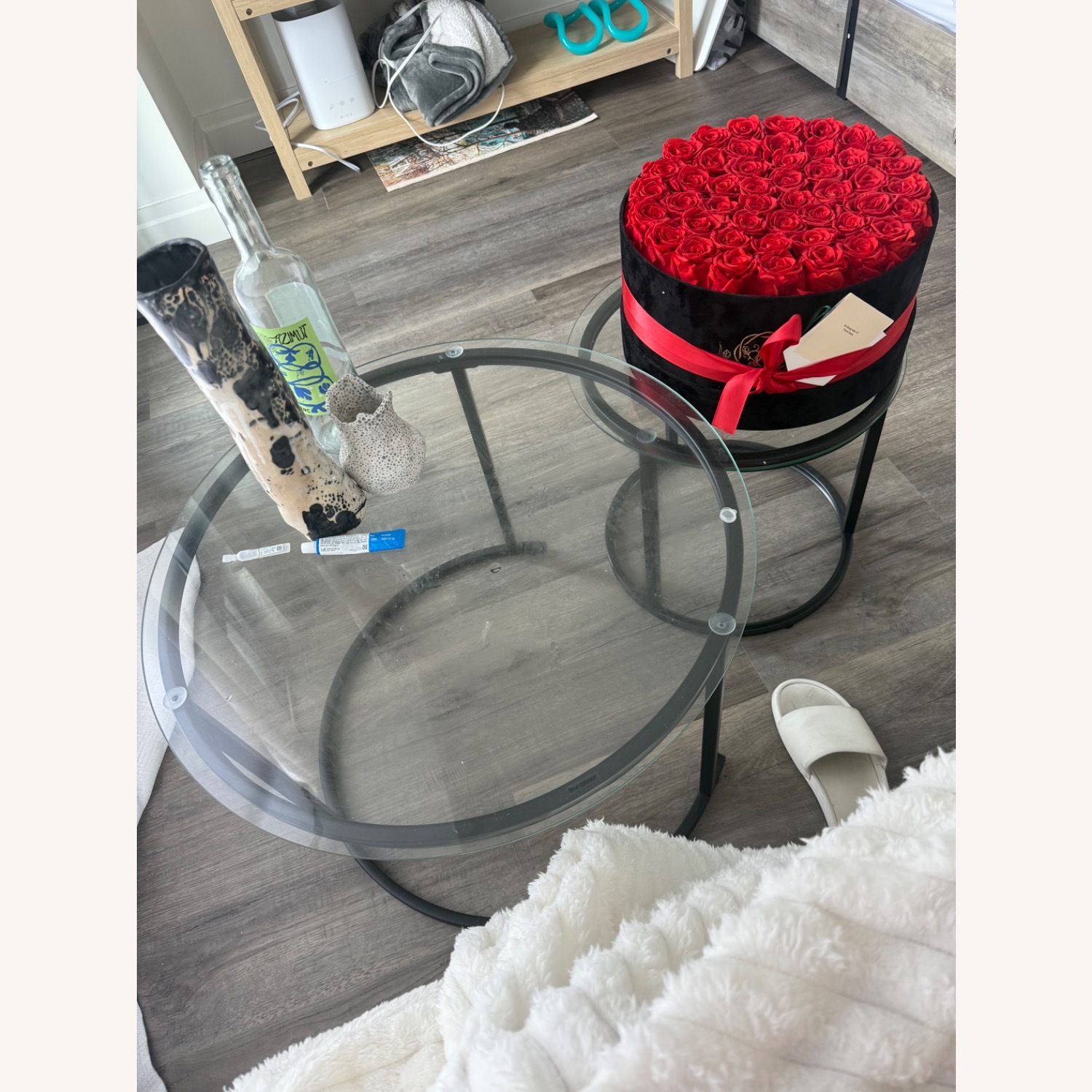 aboxoo Black Nesting Coffee Glass Table Set - image-3