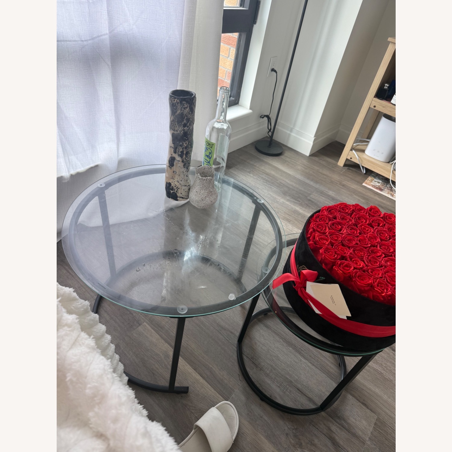 aboxoo Black Nesting Coffee Glass Table Set - image-2