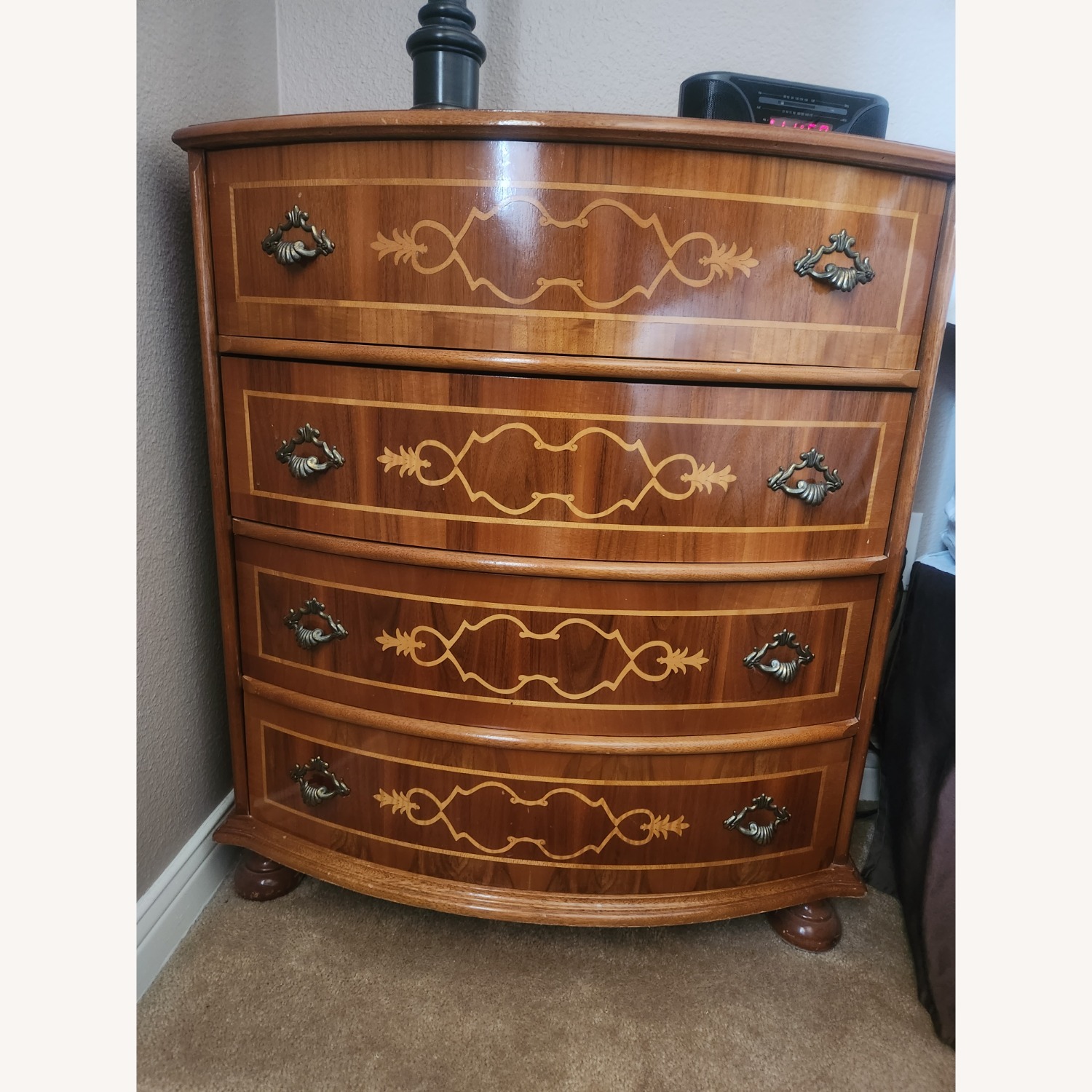 Vintage Wood Inlay Dresser - AptDeco