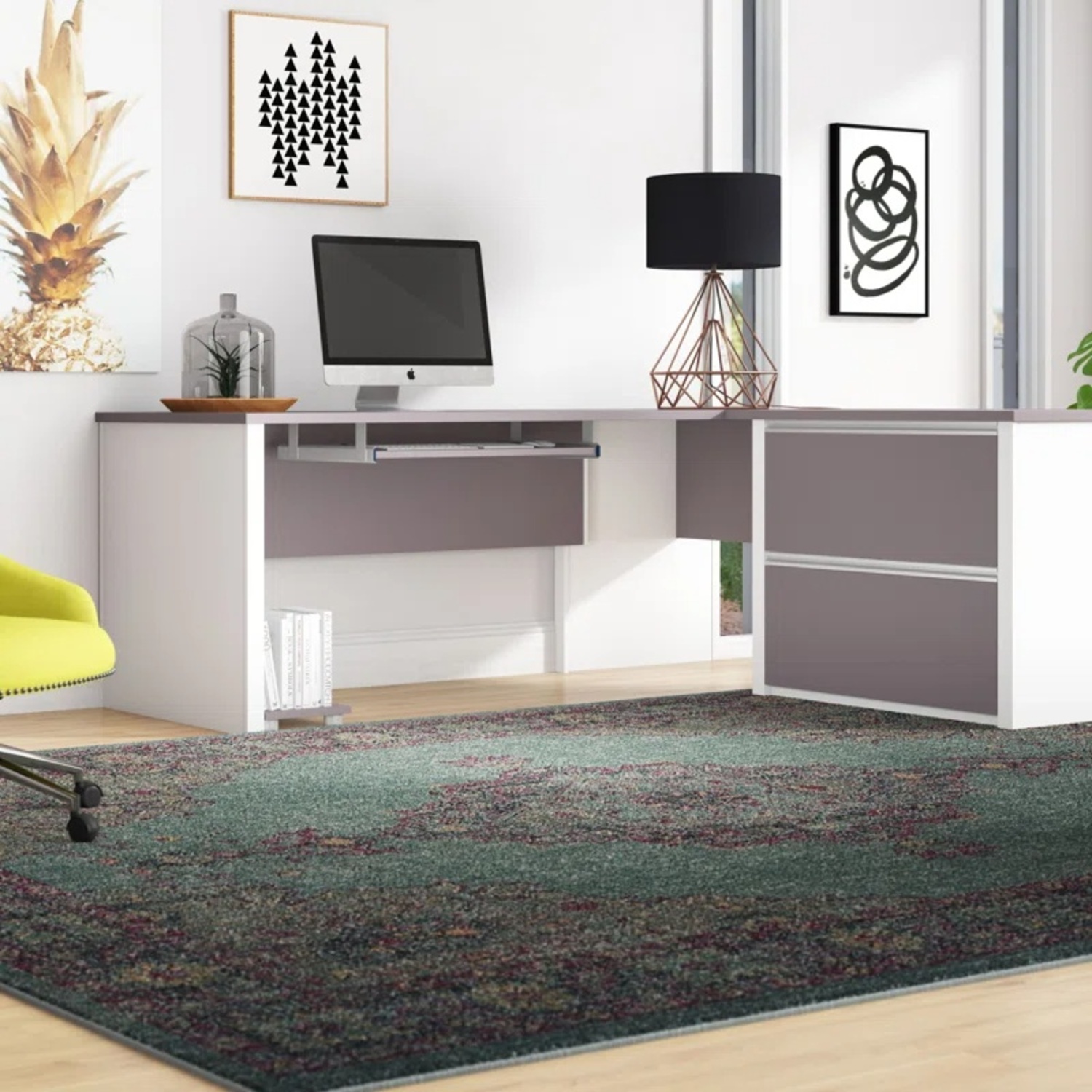 Aurea 1 Piece L-Shaped Computer Desk Office Set - image-8