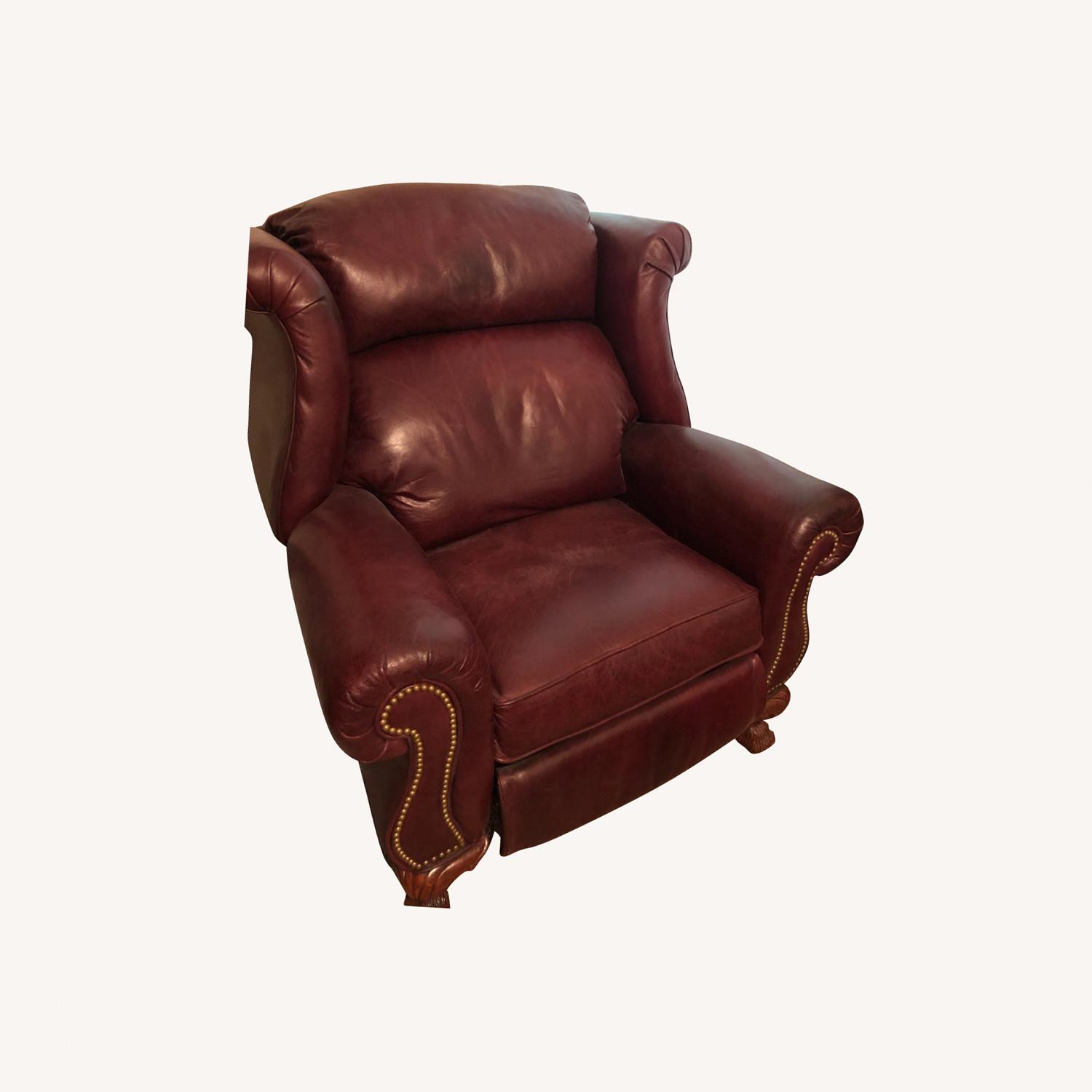 Burgundy Leather Thomasville Recliner - image-0