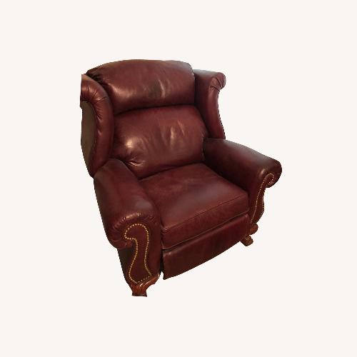 Used Burgundy Leather Thomasville Recliner for sale on AptDeco