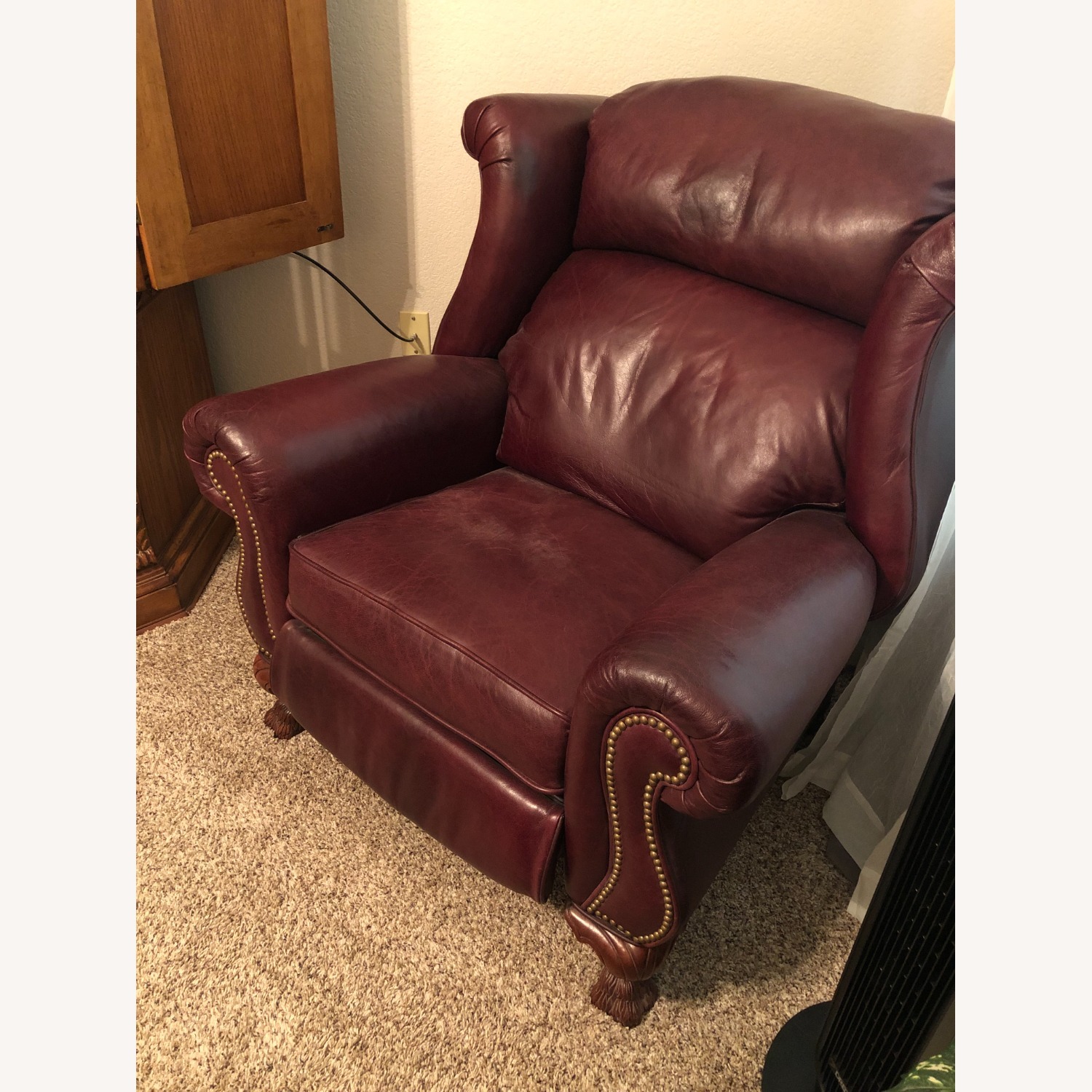Burgundy Leather Thomasville Recliner - image-3