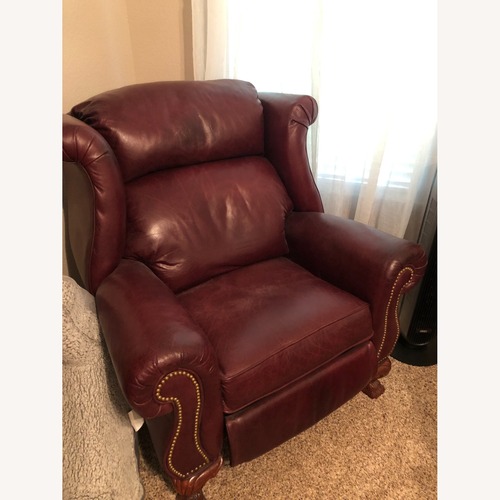 Used Burgundy Leather Thomasville Recliner for sale on AptDeco