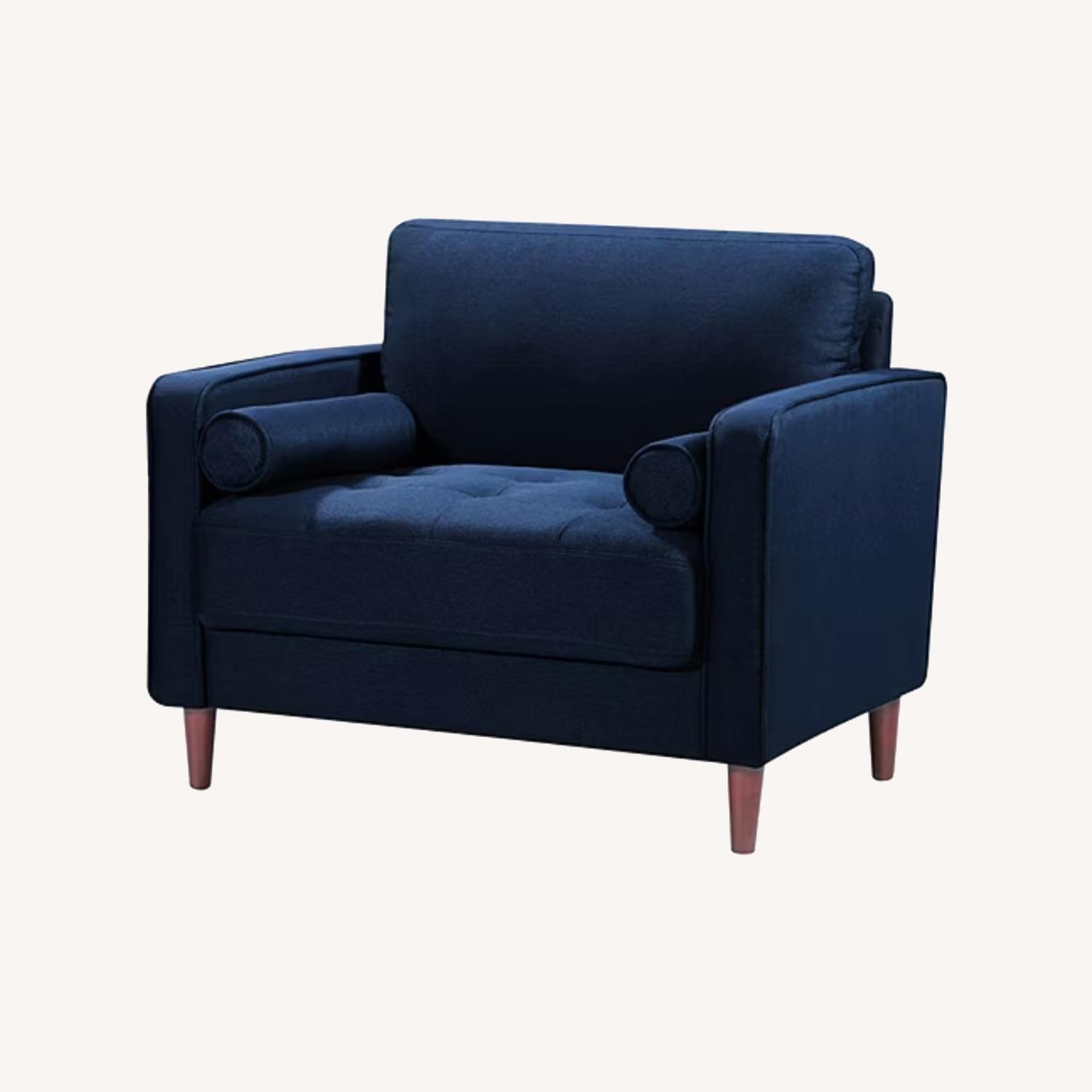 Joss & Main Lawrence Navy Blue Huge Armchairs - image-0