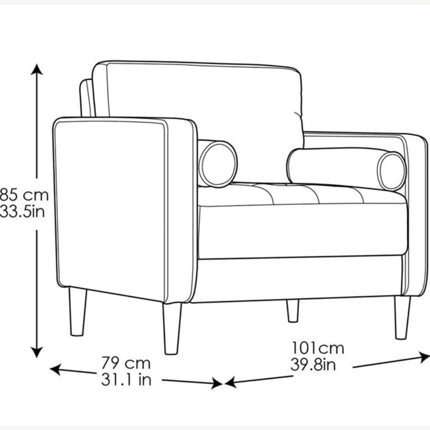 Joss & Main Lawrence Navy Blue Huge Armchairs - image-2
